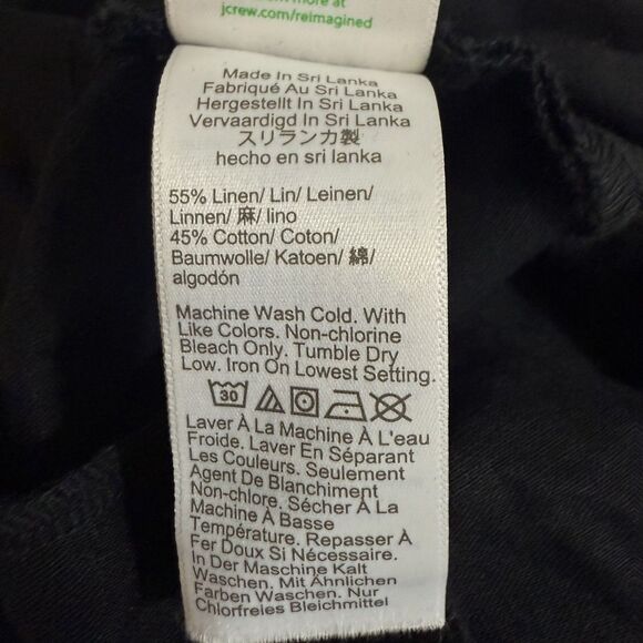 J.CREW Tall Linen-Blend Remy High Rise Wide-Leg Pant 10T Black NWT B22 - Picture 6 of 6